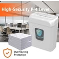 thumbnail image 4 of Bonsaii Low Noise Operation Paper Shredder, 6-Sheet Cross-Cut, Credit Card Shredder, Home Office, Handle for Document, Mail, Staple, 3.4 Gal Wastebasket, Easy-Carry Handle, White, 4 of 8