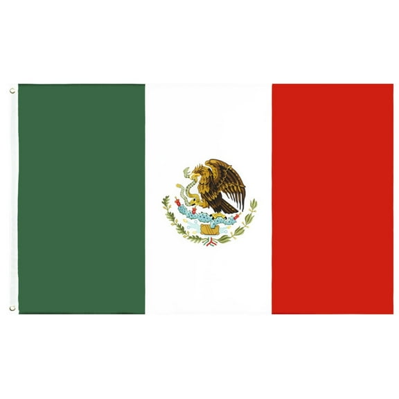 3x5Foot Mexico Flag Bright Color & Fade Proof Double Stitched Mexicanos National Flags Polyester with Brass Grommets
