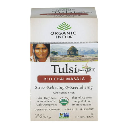 Tulsi Red Chai Masala Tea - 18 Sacs (1,21 oz / 34.2 grammes) par Organic India Tulsi Red Chai Masala Tea - 18 Sacs (1,21 oz / 34.2 grammes) par Organic India