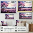thumbnail image 4 of Designart "Lilacs landscape Pointillism Dot II" Floral Floater Framed Wall Art Living Room, 4 of 7