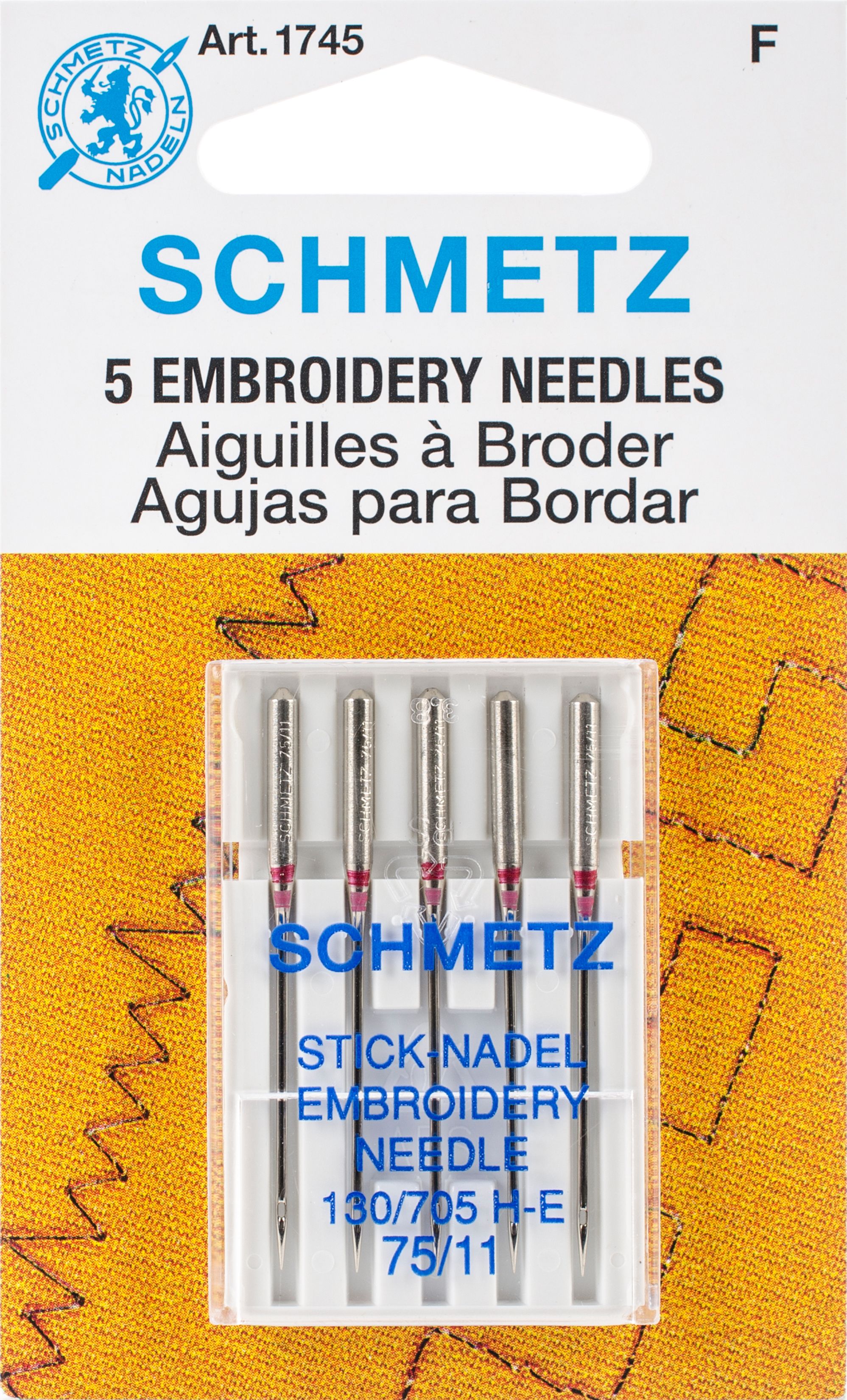 Schmetz Size 75/11 Machine Embroidery Needles, 5 Count - image 2 of 2