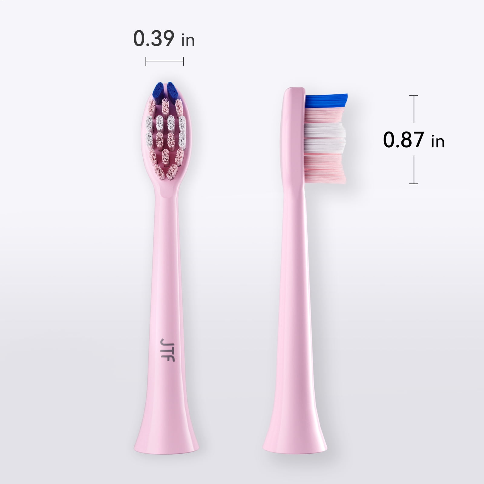 JTF Sonic Smart Toothbrush Genuine Standard Brush Heads, 4 Pack, Pink, P200