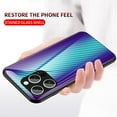 thumbnail image 4 of Case for iPhone 16 Pro Case, Tempered Glass + Soft TPU Bumper with Gradient Color Design Hybrid Back Slim Anti-Drop Phone Case Cover for iPhone 16 Pro, Black, 4 of 11