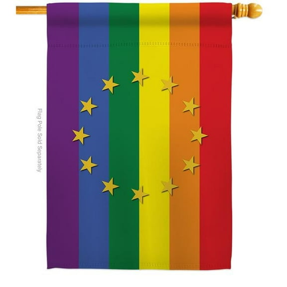 Americana Home & Garden H148671-BO European Union Pride Support 28 x 40 in. Double-Sided Decorative Horizontal House Flags for Decoration Banner Garden Yard Gift