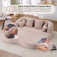 thumbnail image 5 of Timbernest 70" Boneless Couch, Convertible Sofa Bed, Fold Out Sleeper Loveseat, Apricot, 5 of 11