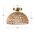 thumbnail image 5 of Modern Gold Ceiling Light, Rustic Boho Cage Semi Flush Mount Ceiling Light, Coastal Light Fixture for Bedroom Dining Room Kitchen Foyer Hallway, 5 of 7