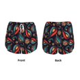 thumbnail image 3 of Gukieu Paisley1 Print Women's Sports Shorts with Drawstring Elastic Waistband for Running, Yoga, Fitness-Large, 3 of 7