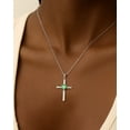 thumbnail image 3 of Molenia Birthstone Cross Necklace for Women: 925 Sterling Silver Heart Cross Necklace Dainty Cross Jewelry Gifts for Her Mom Daughter Wife Lover Anniversary Christmas Birthday 18"+2" Adjustable, 3 of 9