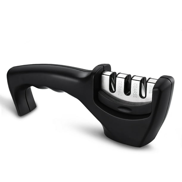 Cymas Knife Sharpener, 3Stage Ceramic Kitchen Tungsten Diamond Knife Sharpener for Steel and