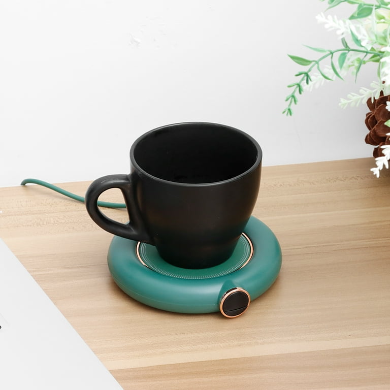 GLDZI Smart Coffee Mug Warmer Warm Beverage Cup Warmer Portable Cup Heater Safe Mug Thermostat Electric Coffee Milk Warmer, Size: 13, Green
