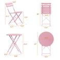 thumbnail image 3 of 3-Piece Outdoor Folding Bistro Set, Metal Patio Table and Chairs Set for Balcony, Backyard, and Garden, Weather-Resistant Small Bistro Set, No Assembly Required, 3 of 8