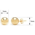 thumbnail image 2 of SuperJeweler 24K Yellow Gold Vermeil Polish Finished 3mm Ball Stud Earrings With Friction Backs, 2 of 4