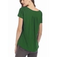 thumbnail image 3 of Innerwin T-Shirt Couleur Unie Hauts pour Femmes Été Manches Courtes Mode Vert 3TG, 3 of 4
