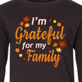 thumbnail image 4 of Inktastic I'm Grateful for my Family in Orange with Fall Leaves Long Sleeve Youth T-Shirt, 4 of 5
