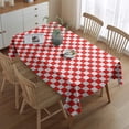 thumbnail image 2 of Red White Checkerboard Checkered Pattern Rectangle Tablecloth 60"x84",Waterproof Polyester Rectangle Table Cloth, Wipeable Spillproof Polyester Tablecloth for Dining, Camping, Indoor and Outdoor, 2 of 5