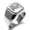 Silver, variant on Stainless Steel Berserk Rhino Engraved Square Flat Top Biker Style Polished Ring