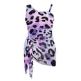 thumbnail image 7 of SEANATIVE Girls One-Piece Swimsuits with Mesh Cover-up Skirt One-Piece Bathing Suits Back Cutout Stylish Stretch Swimwear for Kids Teenagers, Size 7-8, Violet Tie-dye Leopard Print, 7 of 7