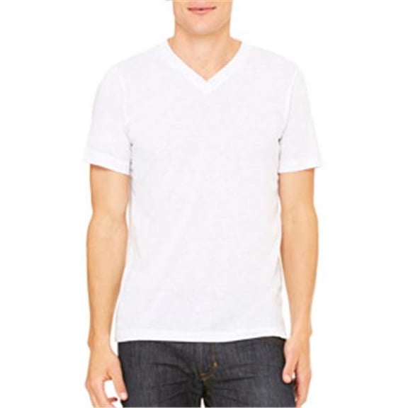 Canvas C3415 Unisex Triblend Short-Sleeve V-Neck Tee - White Fleck TriBlend - Medium