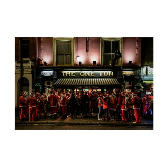 Trademark Fine Art Walde Jansky Santas Teambuilding Canvas Wall Art - 12x19