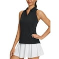 thumbnail image 7 of BALEAF Golf Shirts for Woman Sleeveless Tennis Tank Tops V-Neck Racerback Polo Collar Black L, 7 of 7
