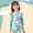 Vert, variante sur XDZJLR Combinaison pour Filles Tout-Petits Manches Longues Imprimé Floral Maillot de Bain Tenue de Plage Vert 3-4 Ans