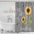 thumbnail image 4 of You Are My Sunshine Bathroom Shower Curtains with Hooks, Watercolor Sunflowers Floral Bees Grey Waterproof Fabric Washable Shower Curtain for Home Hotel Bathtub Decor 72x72 Inch, 4 of 9