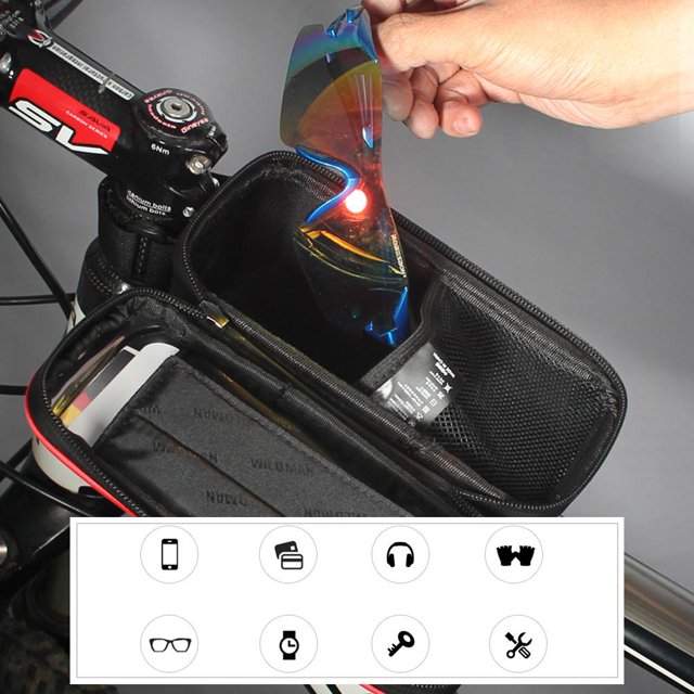 Bicicleta Bolsa para de montaña WILD Ndcxsfigh MAN Bolsas impermeables para teléfonos móviles MTB delanteras (Rojo)