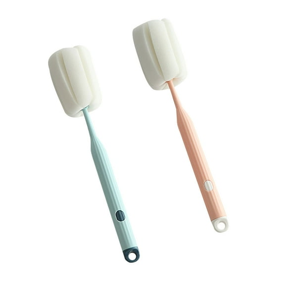 SEWACC 2Pcs Long Handle Round Brush Assorted Color For Multipurpose Cleaning Adults