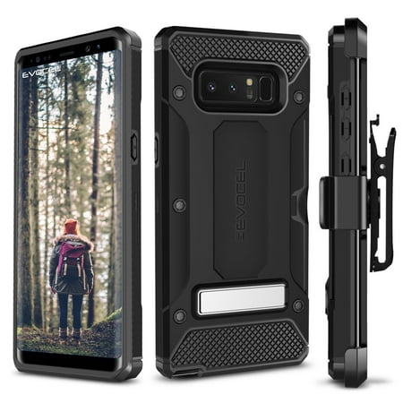Galaxy Note 8 Case, Evocel [Belt Clip Holster] [Metal Kickstand] [Card Slot] Explorer Series Pro Phone Case for Galaxy Note 8, (Note 8 Best Case)