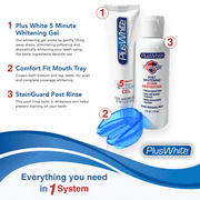 Plus White 5 Minute Speed Whitening System – Fast & Effective Teeth Whitening Gel & Professional Dental Tray & Dental Whitening Rinse