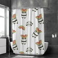 thumbnail image 2 of Coolnut Shower Curtain Set with Hooks Panda and Watermelon Polyester Waterproof Bath Curtain 66" x 72", 2 of 6