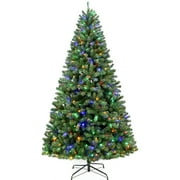 Hykolity Pre-Lit Pine Artificial Christmas Tree, Color-Changing LED Lights, 600 LED Lights，2100 Tips，9'