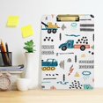 thumbnail image 6 of FMSHPON Toy Cars Construction Trucks Clipboard Hardboard Wood Nursing Clip Board and Pull for Standard A4 Letter 13x9 inches, 6 of 7