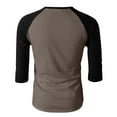 thumbnail image 5 of Summer Spring Henley Shirts for Men Raglan 3/4 Sleeve Jersey Top Baseball T-Shirts Casual Cotton Sport Athletic Tee, 5 of 7