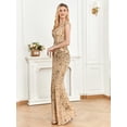 thumbnail image 3 of Wedding Dress Wedding Guest Dresses for Women Spangled Champagne Evening Dresses Women's Banquet Sexiness Slimtail Dress Long Toast Dress, 3 of 6