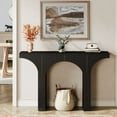 thumbnail image 7 of Resenkos 47” Modern Black Console Table for Entryway & Behind Sofa – Narrow Hallway Table with Arched Base, Black, 7 of 7