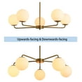thumbnail image 5 of 5-Light Chandelier Ceiling Light Pendant Light Modern Contemporary Style Sputnik Pandant E12 with Universal Canopy Slope Ceiling Mount Metal Frame Nickel/Brass Plating With Glass Shade, 5 of 12