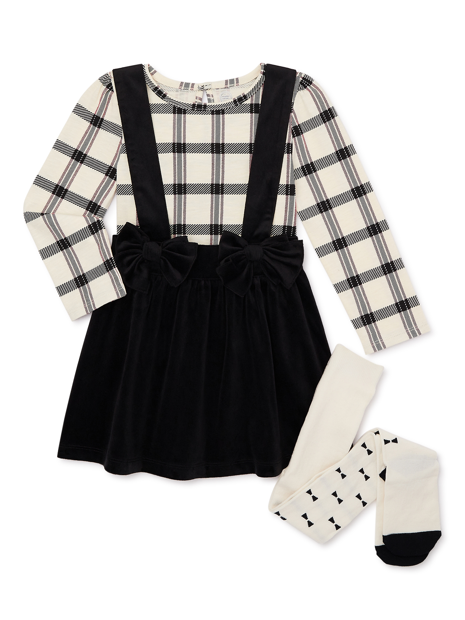 Kumsolu Set 3 Pezzi Abitino Da Bambina In Cotone - Top Con Maniche A Sbuffo E Gonna - Vestito Elegante Per Neonata, Taglie 3-18 Mesi, Ideale Per Regalo
