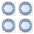 thumbnail image 1 of Occult Coaster Set of 4, Circular Ornamental Occult with Floral Details Spirit of Universe Nature Image, Square Hardboard Gloss Coasters, Standard Size, Blue, by Ambesonne, 1 of 2