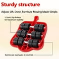 thumbnail image 5 of VORFOR Furniture Mover Lifter Heavy Furniture Lifting Sliders Roller Moving Device Transport Lifter and Mover Roller for Home Bed, Desk, Table, Sofa, 5 of 12