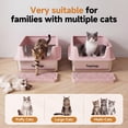 thumbnail image 5 of Topyangs Stainless Steel Litter Box, XXL Metal Cat Litter Box for Big Cats, Pink, 5 of 9