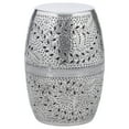 thumbnail image 2 of Powell Shanice Round Lace Cut Metal Indoor Accent Side Table, 19" Tall, Silver, 2 of 6