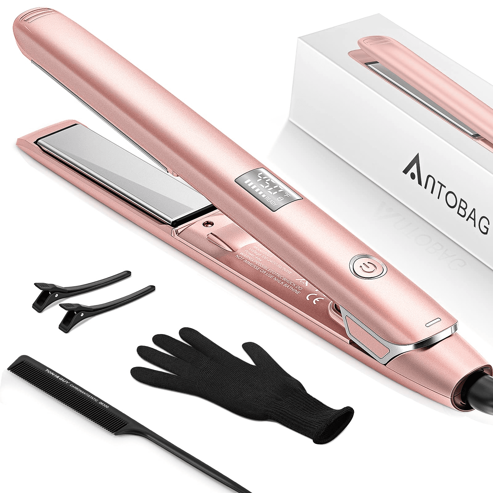 Hair Straightener and Curler 2 in1 Pro Flat Iron for Hair with LCD Display  11 Temperature Settings for All Hair Types 