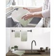 thumbnail image 5 of Sage Green Geometric Kitchen Dish Towels for Drying Dishes Set of 3, Modern White Stripe Distortion Art Waffle Weave Microfiber Hand Tea Bathroom Towels Quick Dry & Absorbent Towel 12x12, 5 of 7