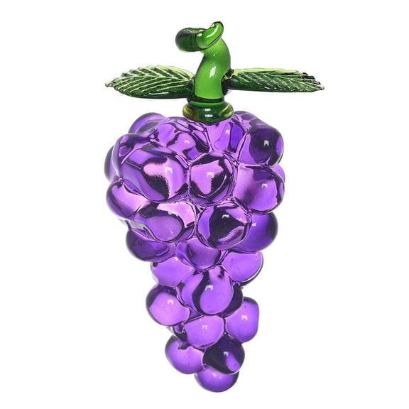 Handmade Glass Grape Figurine, Crystal * Fruit Ornament Miniature, Art Glass Collectible Decoration for Home Office Desk, Wedding Decor Table Centerpiece Props Birthday Gift for Mom (*)
