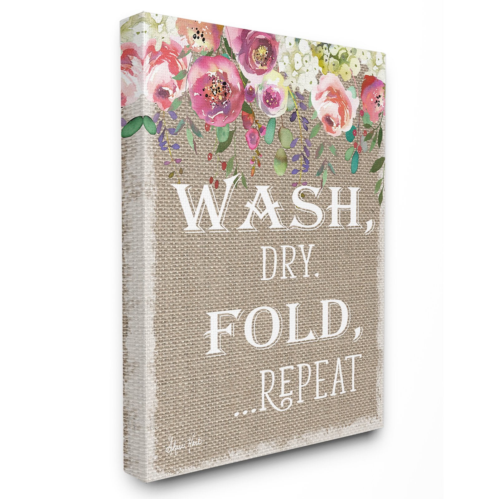 The Stupell Home Decor Collection Floral Linen Wash Dry Fold Wall Art