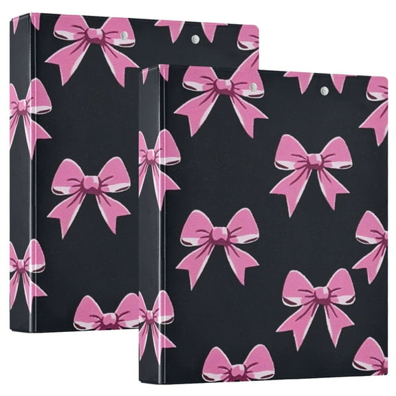 ALAZA Bow-a1 Hardcover 3 Ring Binder 1.5" Round Rings Interior Pockets Binders Organizer 2 Pack