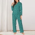 thumbnail image 2 of Naloa Aquamarine Glitter Pajamas for Women Set, Womens Pajama Sets, Lounge Sets for Women, 2pjs for Women-Medium, 2 of 7