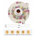 thumbnail image 6 of 15 Inch Round Placemats Set of 4, Spring Floral Non Slip Heat Insulation PP Table Mats, Watercolor Easter Eggs Wreath Plants Beige Washable Place Mats for Kitchen Dining Party Table Decor, 6 of 7