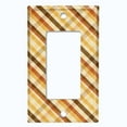thumbnail image 5 of Metal Light Switch Plate Outlet Cover Yellow Orange Brown Plaid Wallpaper WAL032, 5 of 13
